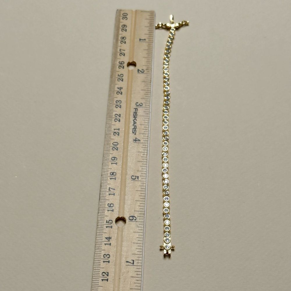 Gold Tennis Bracelet #1942 View 5